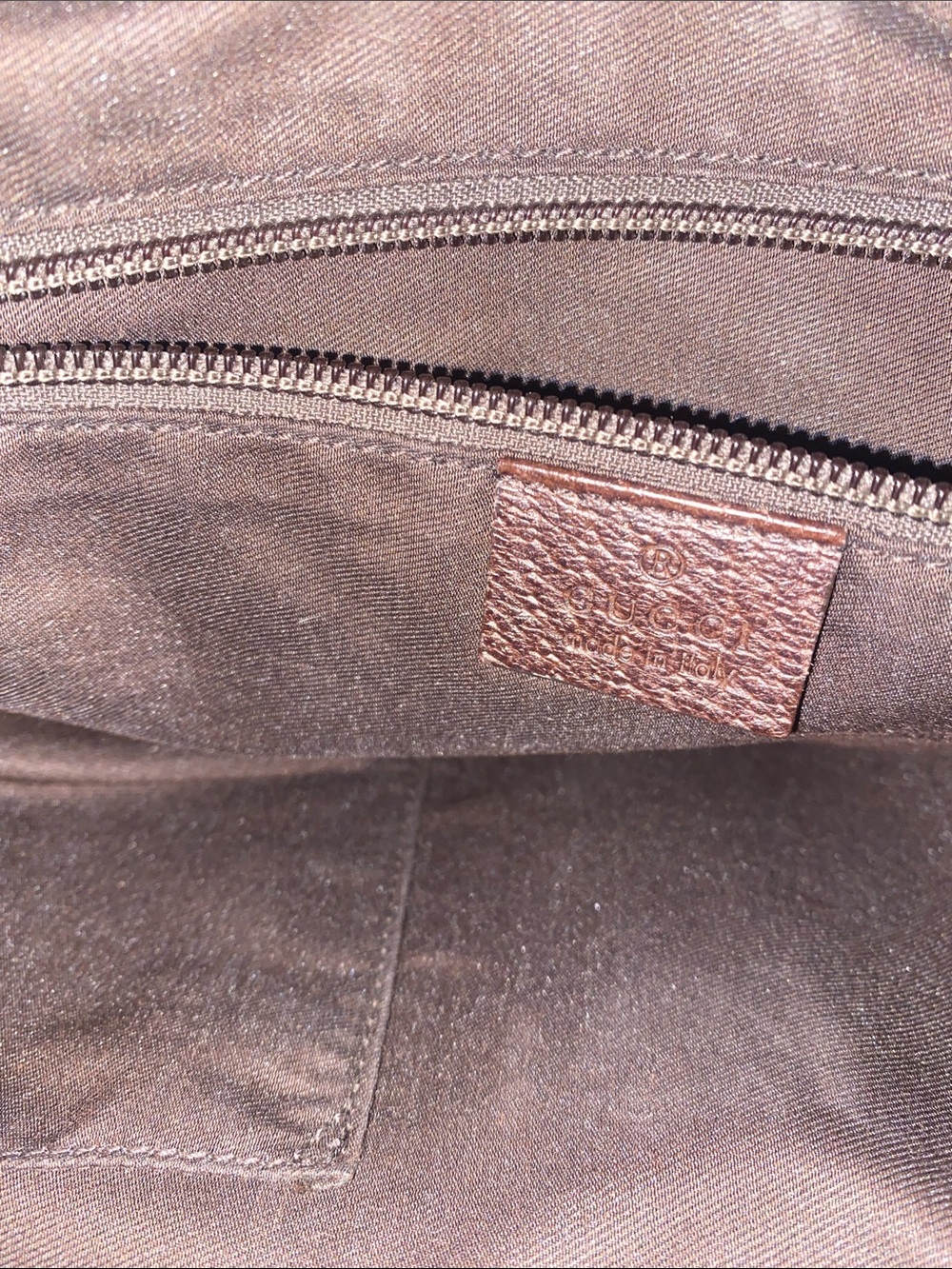 Gucci Brown Beige GG Canvas Crescent Shoulder Bag - Picture 6 of 7